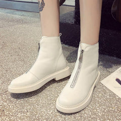 Botas de cuero con cremallera