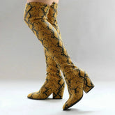 PU Leather High Boots With Square Heels