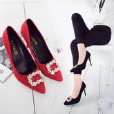 Wedding Pointed Shoes With Rhinestones