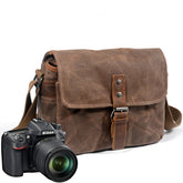 Retro Camera Waxed Canvas Shoulder Bag