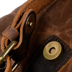 Lässiger Vintage-Wanderrucksack aus gewachstem Canvas mit Kordelzug 6105