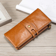 Carteras de piel de vacuno con doble cremallera