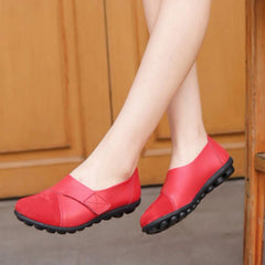 Zapatos planos de cuero genuino