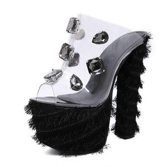 Chanclas de plataforma con tacones cuadrados