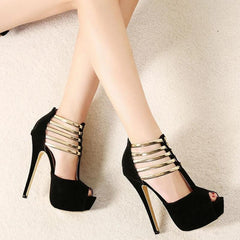 High Heel Sandalen mit offener Spitze