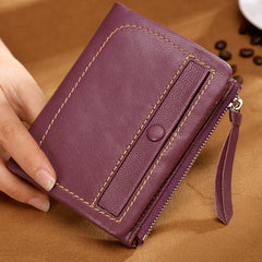 Lovely Sheepskin Zipper Leather Wallets