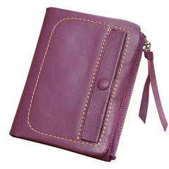 Lovely Sheepskin Zipper Leather Wallets