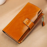 RFID Long leather wallet