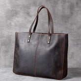 Large Storage Vintage Leather Handle Bag