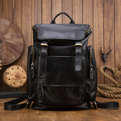 Handgemachter Reiserucksack aus Leder im Vintage-Stil mit großem Stauraum B256