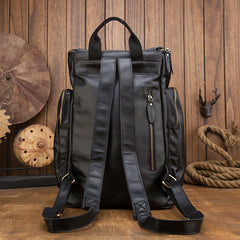 Handgemachter Reiserucksack aus Leder im Vintage-Stil mit großem Stauraum B256