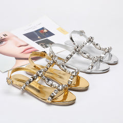 Ballerinas mit offener Spitze und Strass-Schnalle