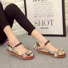 Casual Stylish Female Flats With Flower Print