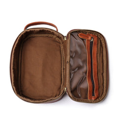 Vintage Abend Make-up Tasche teilweise aus Leder