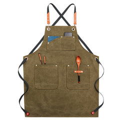 Waxed Waterproof Canvas Aprons with Pockets