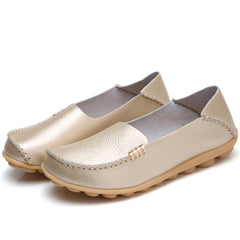 Zapatos planos casuales de cuero suave