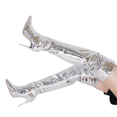 Lässige Stiefel mit spitzer Spitze und Reißverschluss