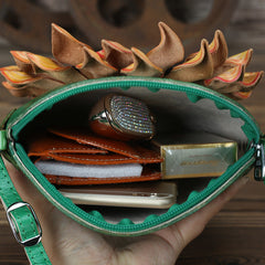 Schöne Umhängetasche aus Leder mit Sonnenblumenmotiv