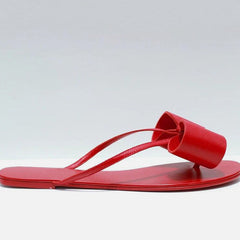 Chanclas planas con lazo de cristal para playa y exteriores