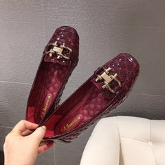 Zapatos planos vintage con punta cuadrada