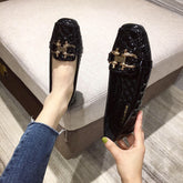 Flache Schuhe im Vintage-Stil mit quadratischer Spitze