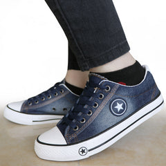 Jeans-Sneakers mit Schnürung