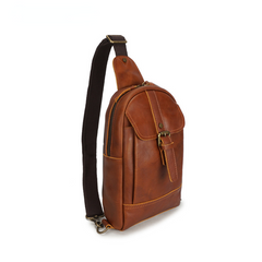 Vintage Trainings-Brusttasche aus Rindsleder