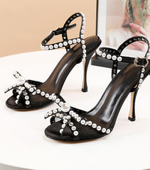 Hollow Open Toe Pearl Sandals