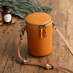 Bolso bandolera tipo cubo con personalidad para mujer, de curtido vegetal