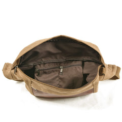 Vintage Leder Canvas Brusttasche