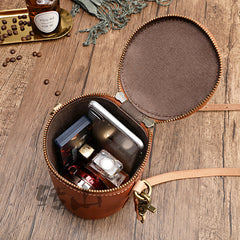 Bolso bandolera tipo cubo con personalidad para mujer, de curtido vegetal