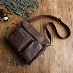 Vintage Motorradtasche aus pflanzlich gegerbtem Leder