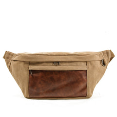 Vintage Leder Canvas Brusttasche