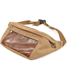 Vintage Leder Canvas Brusttasche
