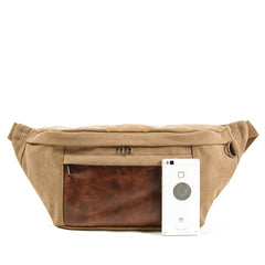 Vintage Leder Canvas Brusttasche