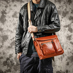 Vintage Motorradtasche aus pflanzlich gegerbtem Leder