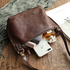 Bolsos de hombro retro de piel de vaca para mujer