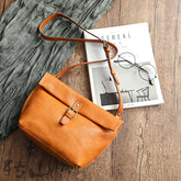 Retro Cowhide Leather Women Shoulder Handbags