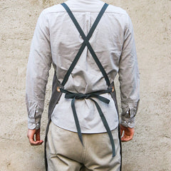 Delantal de trabajo hecho a mano de lona vaquera P247