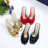 Square Toe Open Toe Bow Sandals