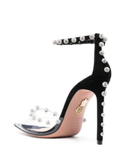 Pumps mit spitzer Spitze aus Wildleder mit Kristallen