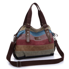 Rainbow Design Canvas Shoulder Bag
