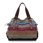 Rainbow Design Canvas Shoulder Bag