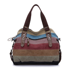 Rainbow Design Canvas Shoulder Bag