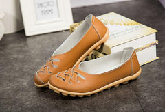 Zapatos planos de cuero genuino