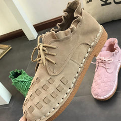 Zapatos planos casuales de cuero