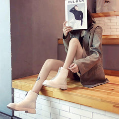 Botas de cuero con cremallera