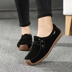 Zapatos planos casuales de gamuza