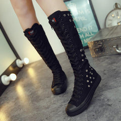 Zapatos altos casuales transpirables con cremallera