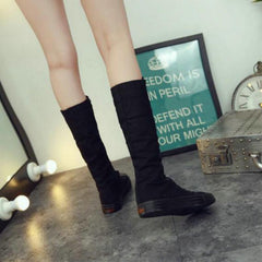 Botas altas casuales con cremallera